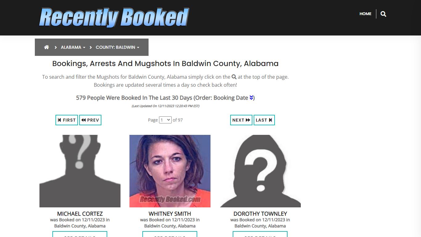 Bookings, Arrests and Mugshots in Baldwin County, Alabama - Recently Booked